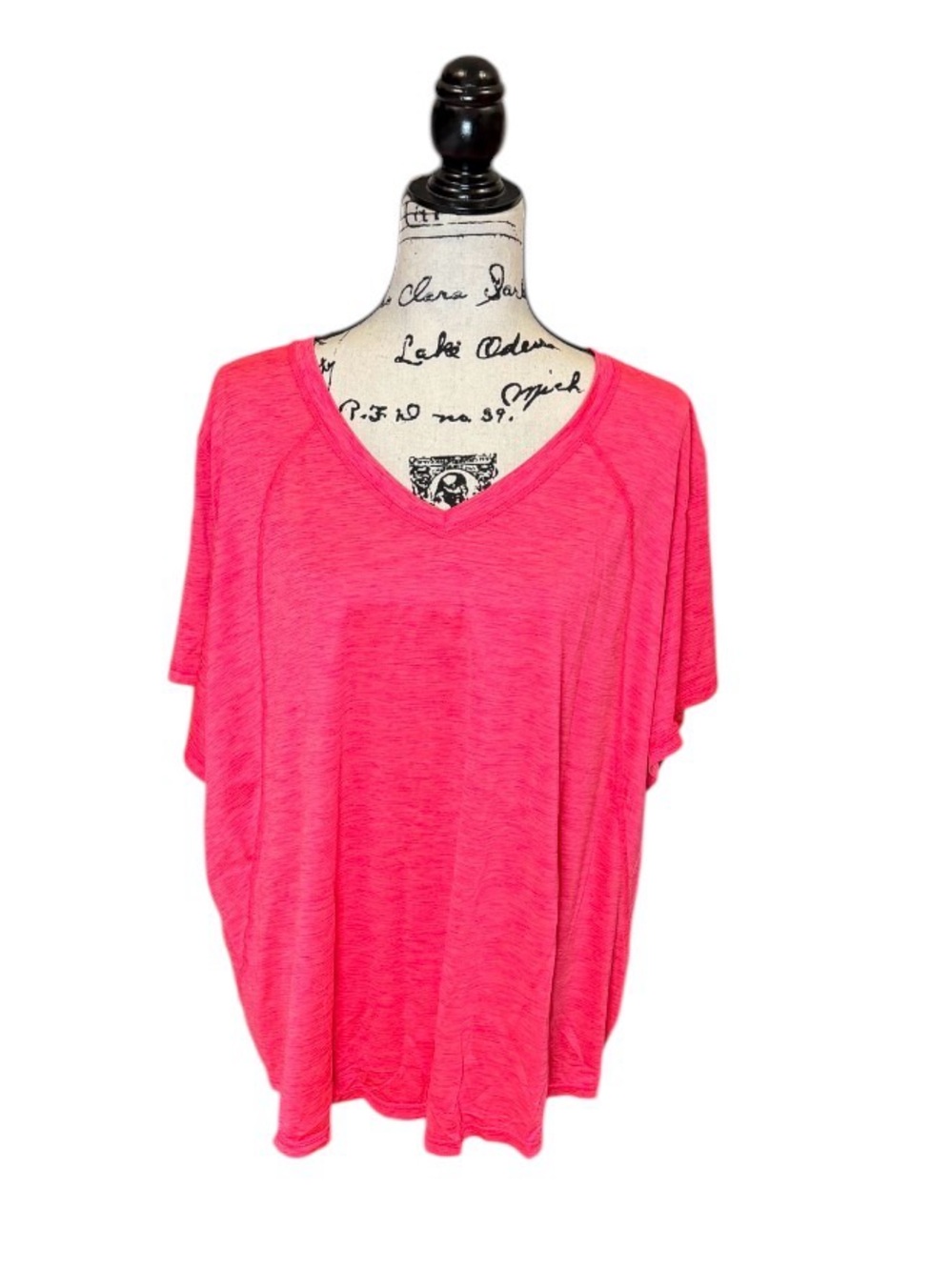 Women's Xersion V-Neck Semi Fit Work out Top - Hot Pink - Picture 1 of 6